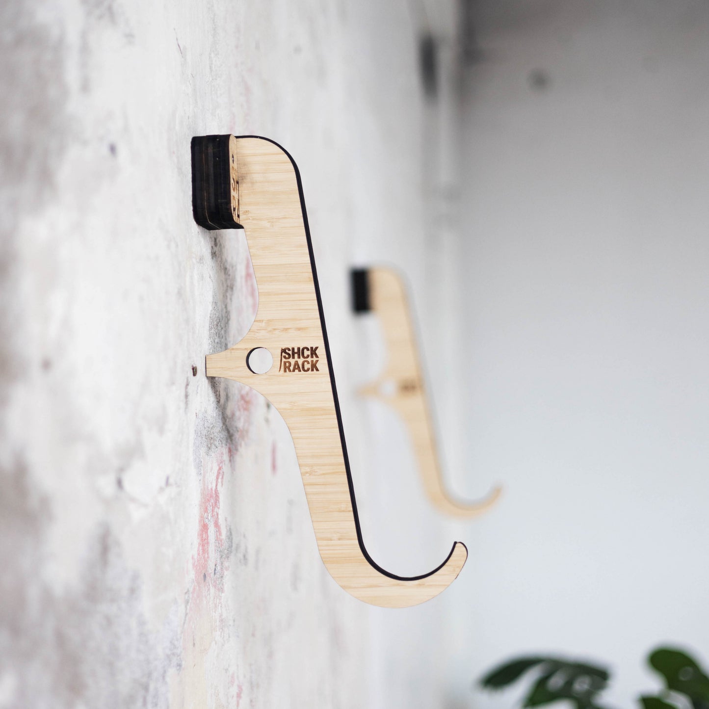 SHCK RACK The Hooks horizontal single surfboard rack side view