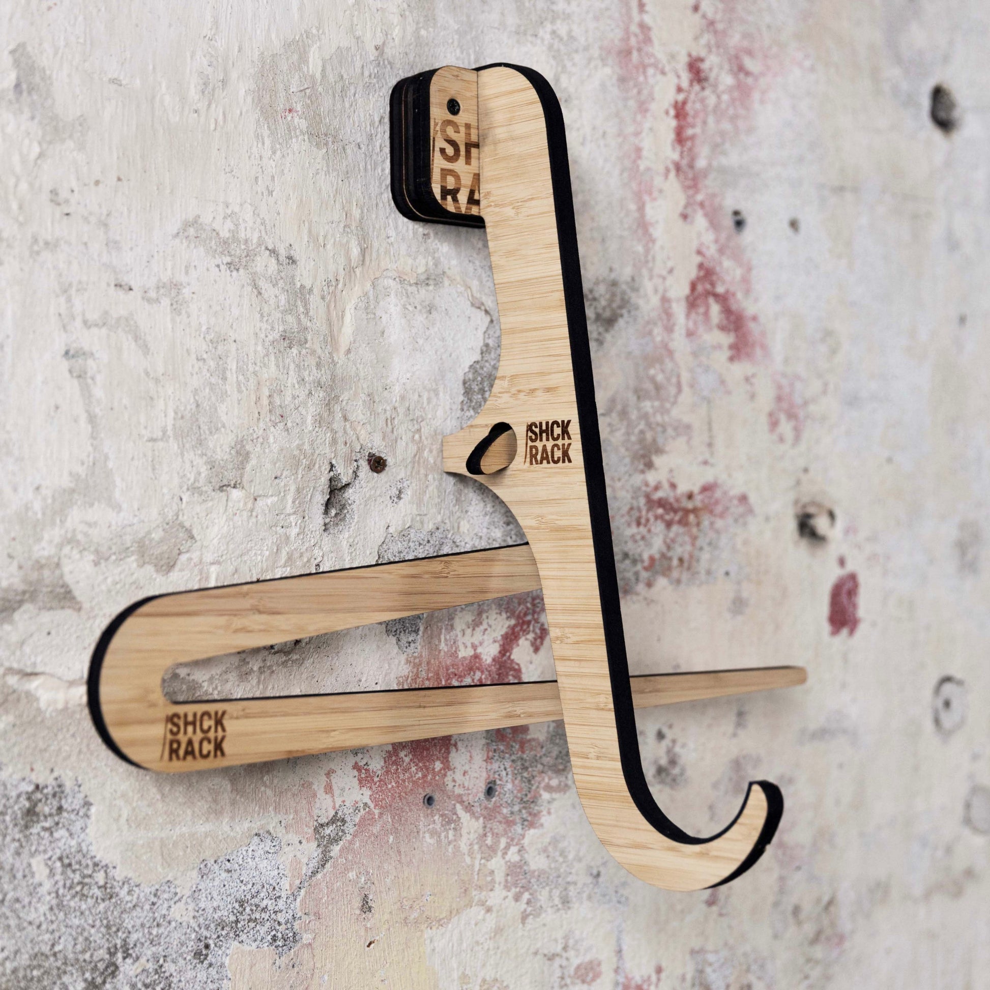 SHCK RACK The Hooks horizontal single surfboard rack with hanger