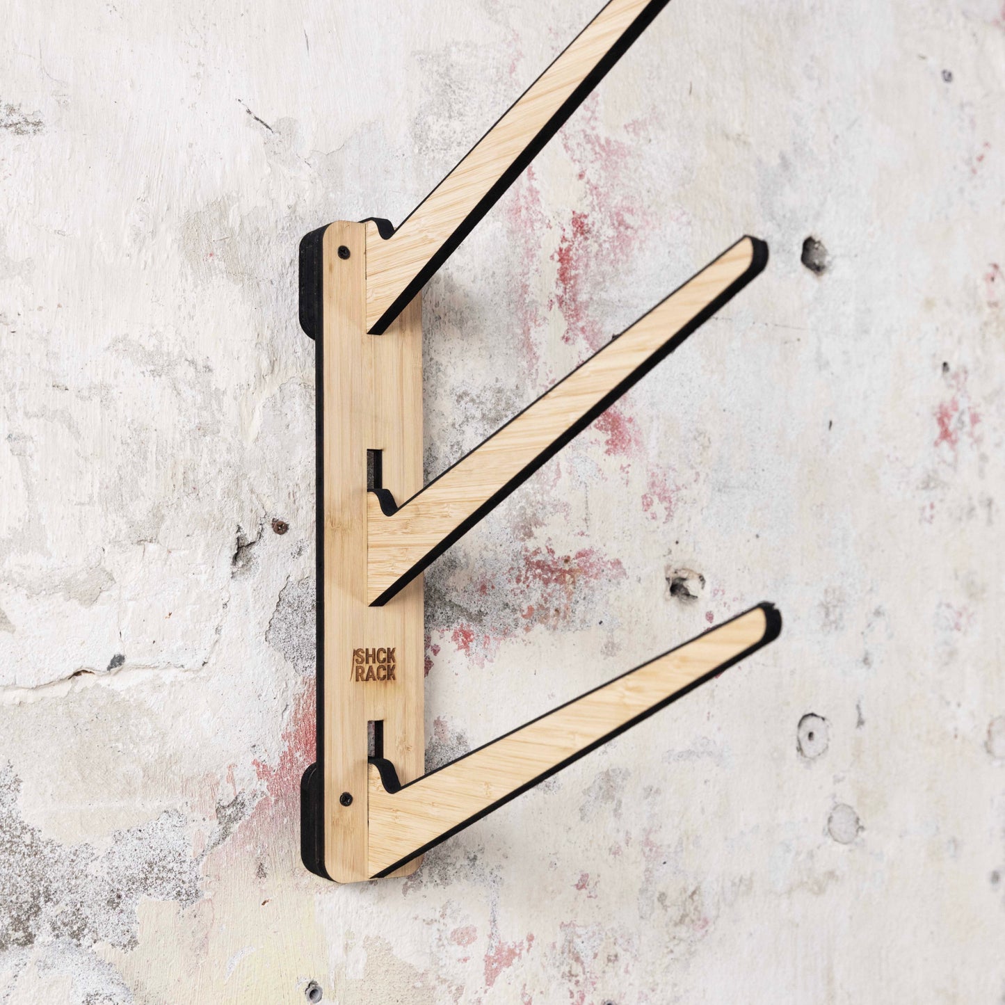 SHCK RACK The Stacker horizontal multi 3 surfboard rack close-up
