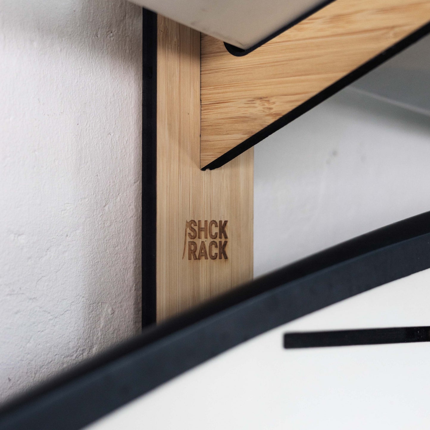 SHCK RACK The Stacker horizontal multi 3 surfboard rack detail shot