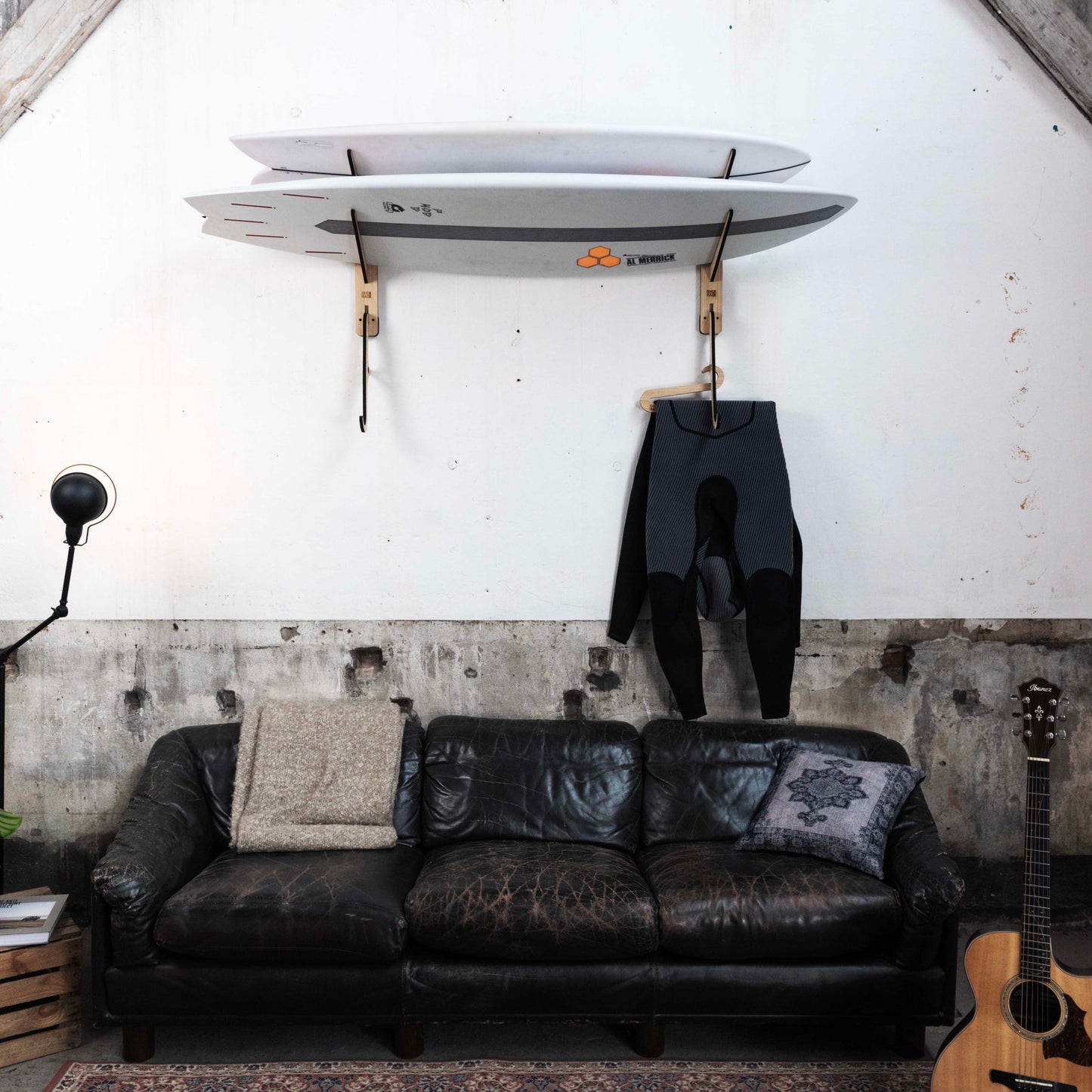 SHCK RACK The Stacker horizontal multi 3 surfboard rack with additional hooks