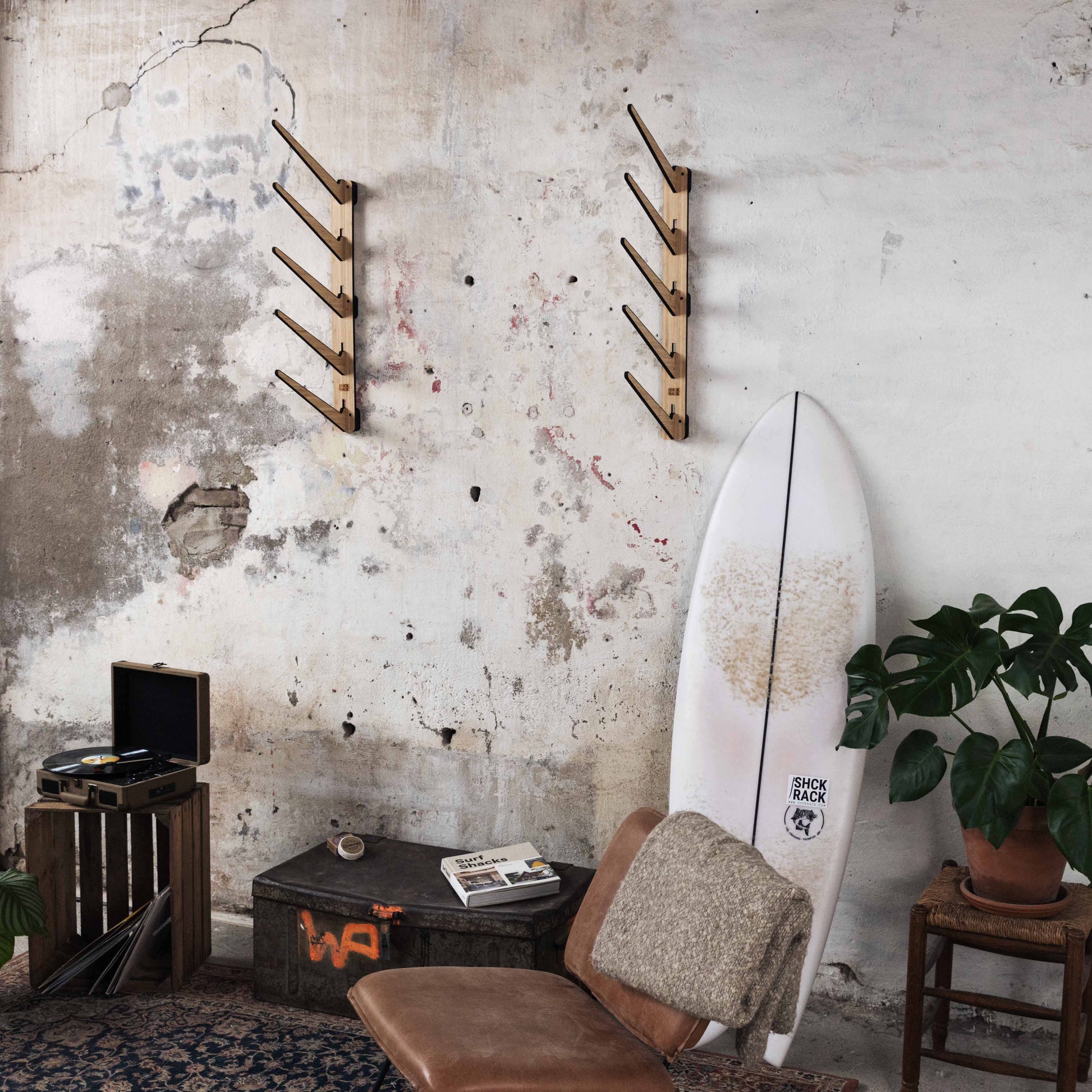 SHCK RACK The Stacker horizontal multi 5 surfboard rack without boards