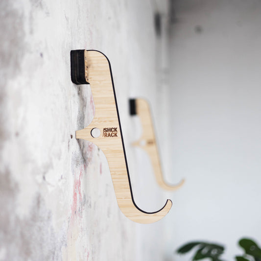 SHCK RACK The Hooks horizontal single surfboard rack side view